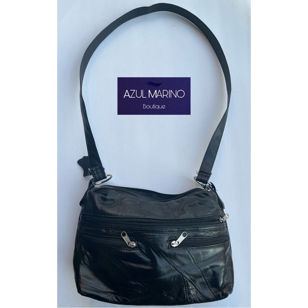 Genuine Leather Bag With Multiple Pockets • Bolso de cuero con bolsillos •